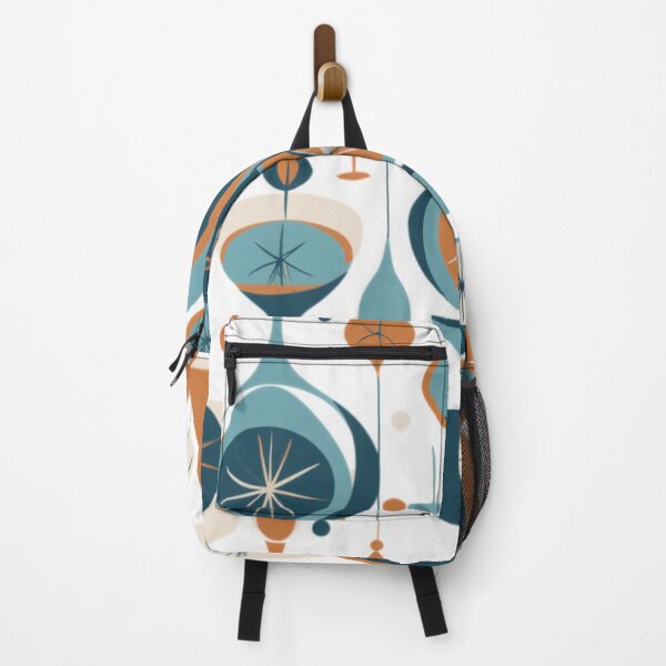 Item preview, Atomic Design Mid Century Modern Print Orange and Blue designed and sold by Fragile Prints.