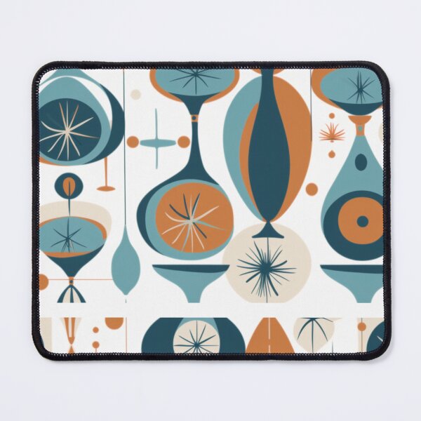 Item preview, Atomic Design Mid Century Modern Print Orange and Blue designed and sold by Fragile Prints.