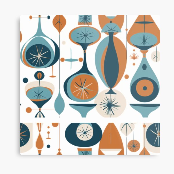 Artikel-Vorschau von Atomic Design Mid Century Modern Print Orange und Blau, designt und verkauft von Fragile Prints.