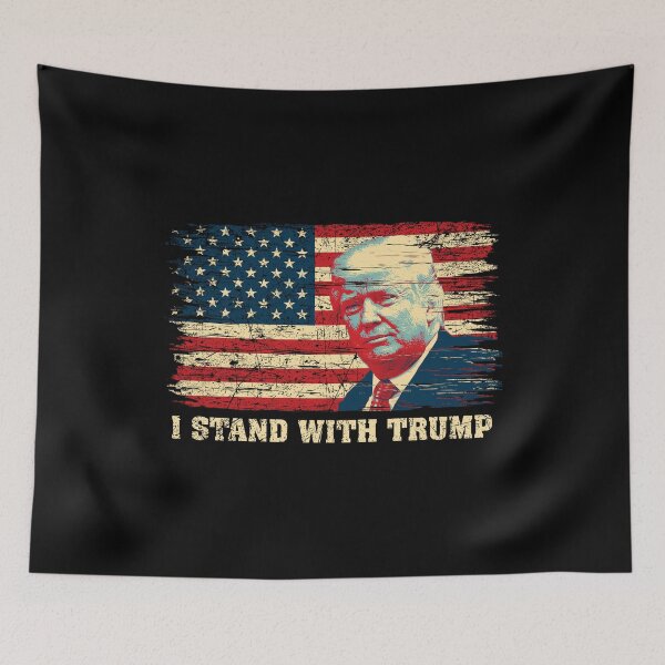 Item preview, I Stand With Trump Vintage American Flag designed and sold by RosannaArt.