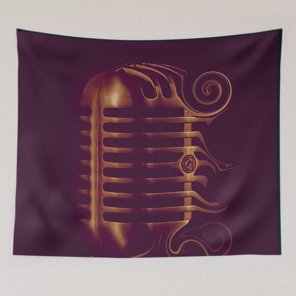 Item preview, dark red music microphone designed and sold by JD369.