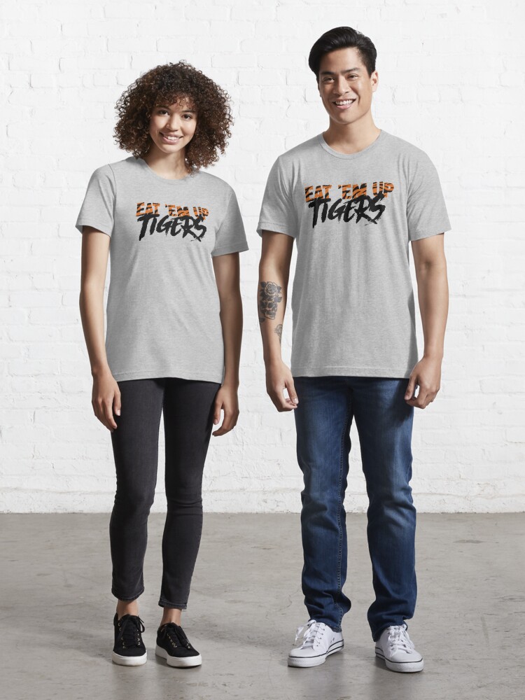 Eat Em' Up Detroit Tigers Long Sleeve Tee at Michigan Vibes Store. XS / Black Heather