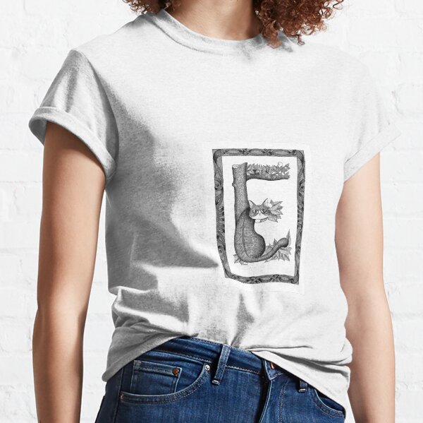 Cat Alphabet by Evelyne Nicod: letter E Classic T-Shirt