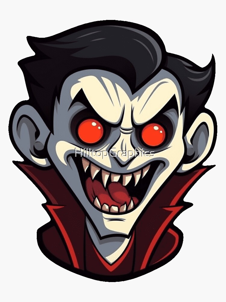 Vampire Epic Face Sticker for Sale by tilted-hal0