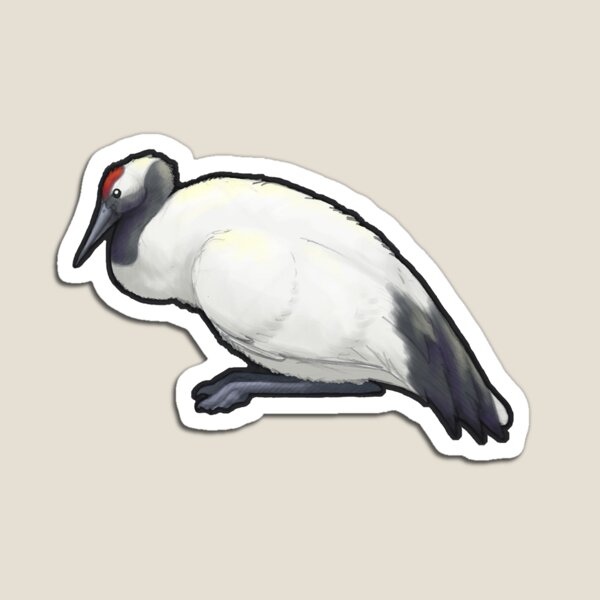 Red Crowned Crane Magnet