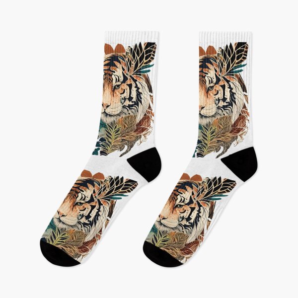 Artikelvorschau, Boho-Stil-Tiger-Illustration entworfen und verkauft von ecoladesign.