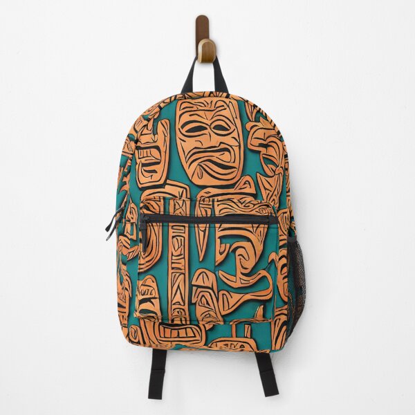 Item preview, Totem Pattern Painting. Tropical Hawaiian Theme Throw Pillow designed and sold by Sowari-Pillows.