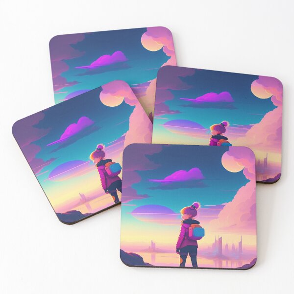 Item preview, Girl Anime Cartoon Retrowave Vaporwave Anime Style AI Art designed and sold by unusualillusion.