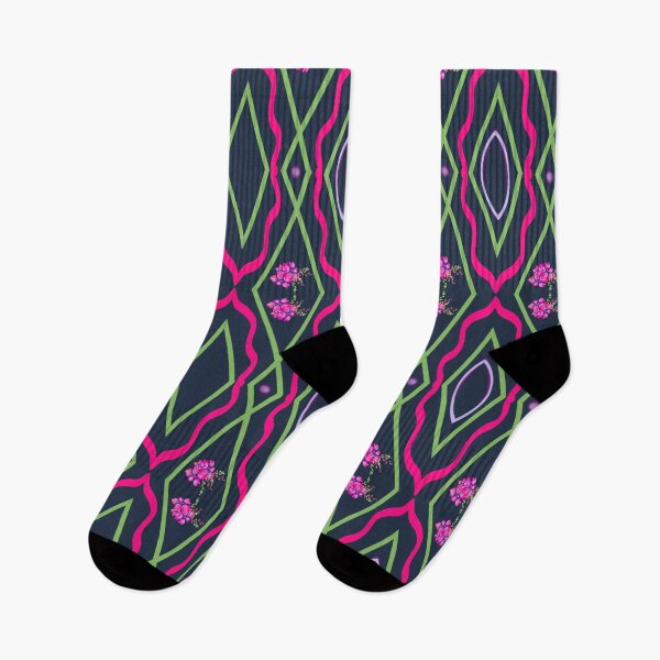 Item preview, The Ambrosia Funky Flower Collection- Pink, Purple, Navy, Lime- The Secret Garden Print designed and sold by Niki McNeil.