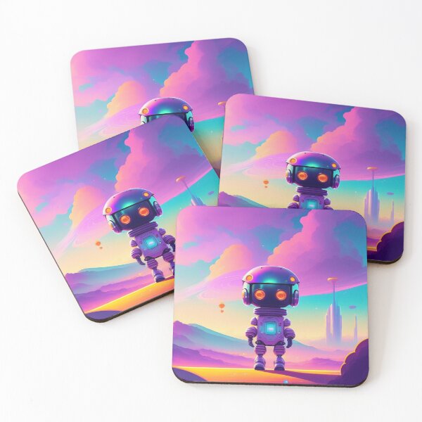 Item preview, Robot Retrowave Vaporwave Anime Style AI Art designed and sold by unusualillusion.