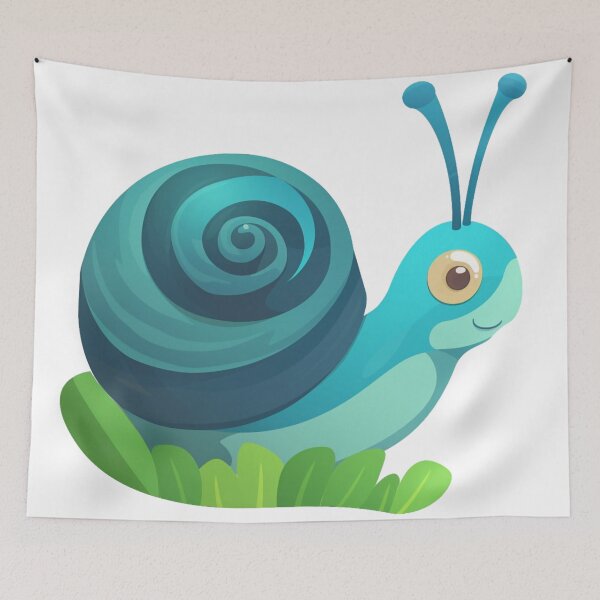 Item preview, Cute Smiling Cool Colors Swirly Spirally Sweet Snail 3 designed and sold by Vicki Noble Art.