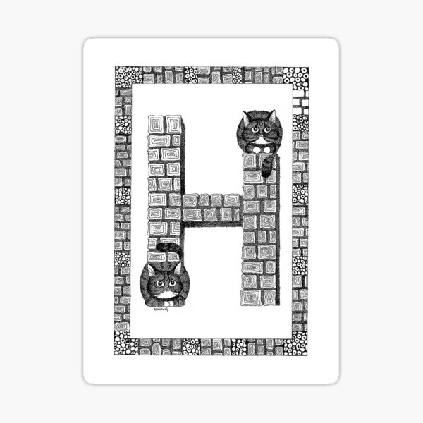 Cat Alphabet by Evelyne Nicod: letter H Sticker