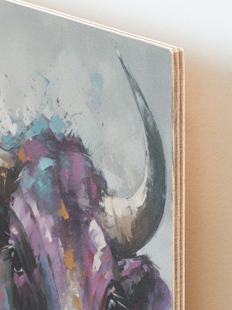 Bull Animal Painting, Abstract Style Printed Artwork, Livingroom