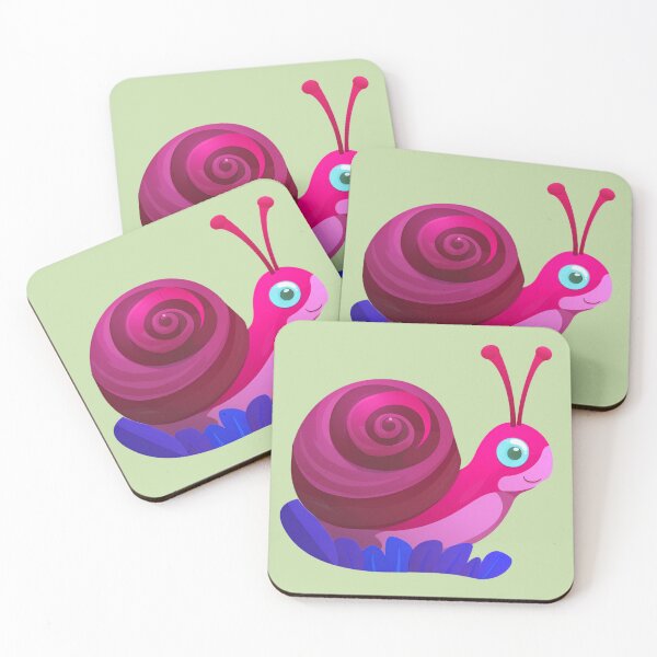 Item preview, Cute Smiling Swirly Spirally Sweet Snail 4 In Perky Pink Colors  designed and sold by Vicki Noble Art.