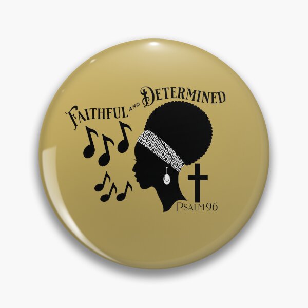 Item preview, Faithful and Determined Psalm 96 woman design in black ink designed and sold by tranquilbeach.
