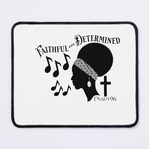 Item preview, Faithful and Determined Psalm 96 woman design in black ink designed and sold by tranquilbeach.