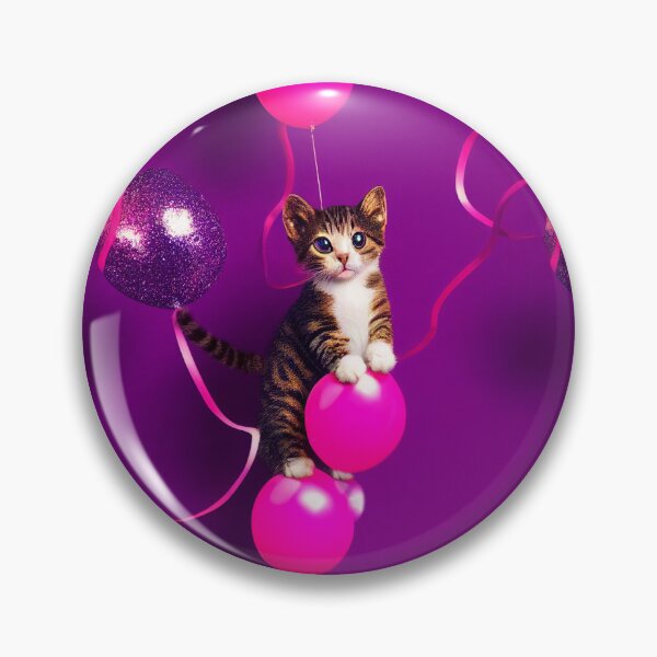 Aperçu de l'œuvre mignon, anniversaire, ballon, minou créée et vendue par MagicCatSociety.