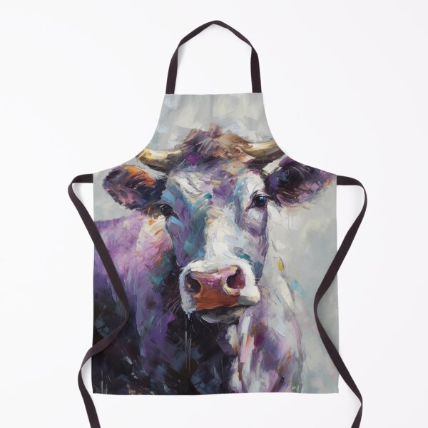 Item preview, Abstract Cow Impasto Art, Purple and Grey Palette Knife Style, Printed Farm Animal Painting for Livingroom Wall Décor, Animal Art designed and sold by VinceVanSloth.