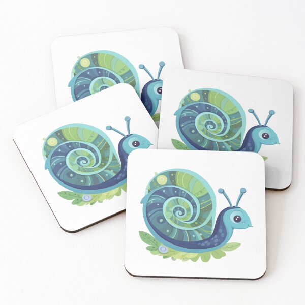 Item preview, Boho Fanciful in Comfy Cool Colors Swirly Spirally Sweet Snail 5 designed and sold by Vicki Noble Art.