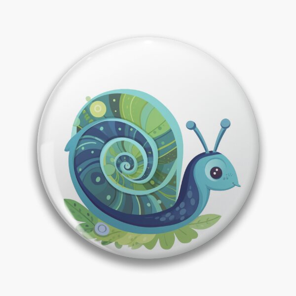Item preview, Boho Fanciful in Comfy Cool Colors Swirly Spirally Sweet Snail 5 designed and sold by Vicki Noble Art.