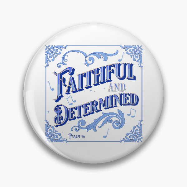 Item preview, Faithful and Determined Psalm 96 patterned scoll design in royal purple and light blue designed and sold by tranquilbeach.
