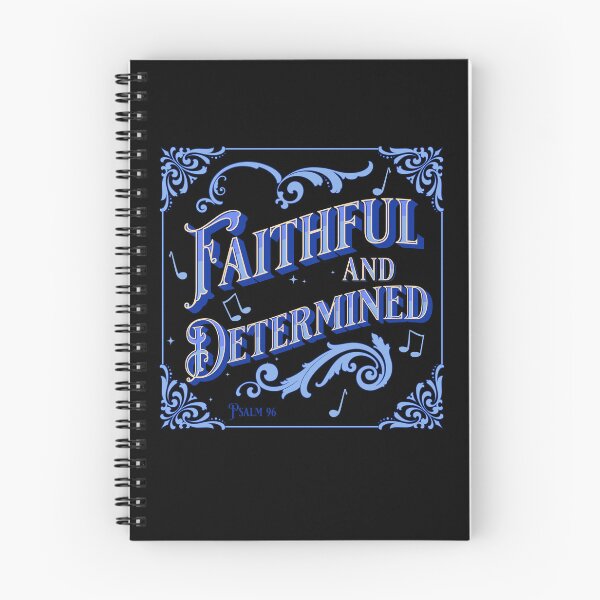Item preview, Faithful and Determined Psalm 96 patterned scoll design in royal purple and light blue designed and sold by tranquilbeach.