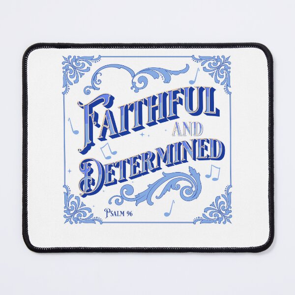 Item preview, Faithful and Determined Psalm 96 patterned scoll design in royal purple and light blue designed and sold by tranquilbeach.