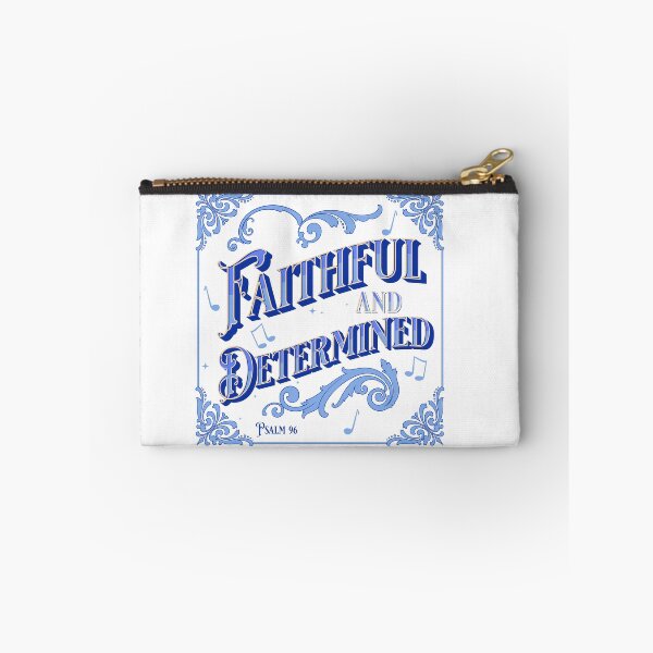 Item preview, Faithful and Determined Psalm 96 patterned scoll design in royal purple and light blue designed and sold by tranquilbeach.
