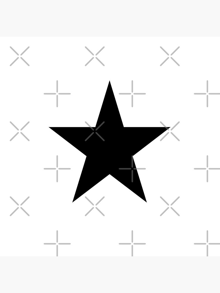 Single BLACK STAR on a WHITE Background | Pin