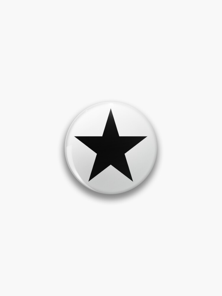 Single BLACK STAR on a WHITE Background | Pin