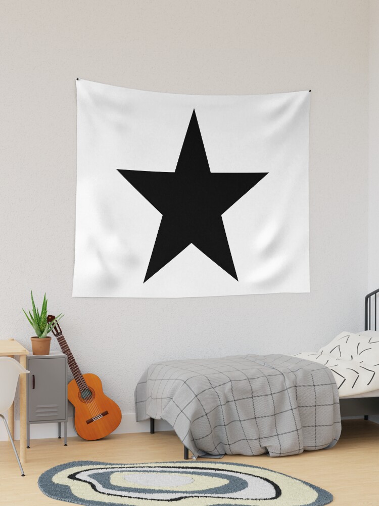 Single BLACK STAR on a WHITE Background Tapestry for Sale by RachelMacht Redbubble