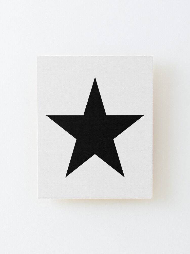 Single BLACK STAR on a WHITE Background 