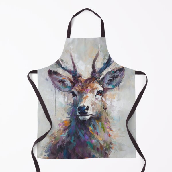 Item preview, Abstract Deer Impasto Art, Purple & Grey Forest Animal Painting, Printed Artwork for Livingroom Wall, Palette Knife Style designed and sold by VinceVanSloth.