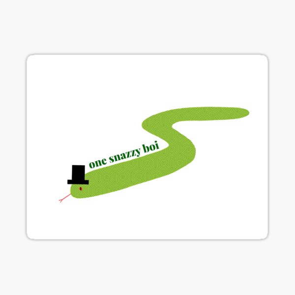 Snazzy snake in a top hat Sticker