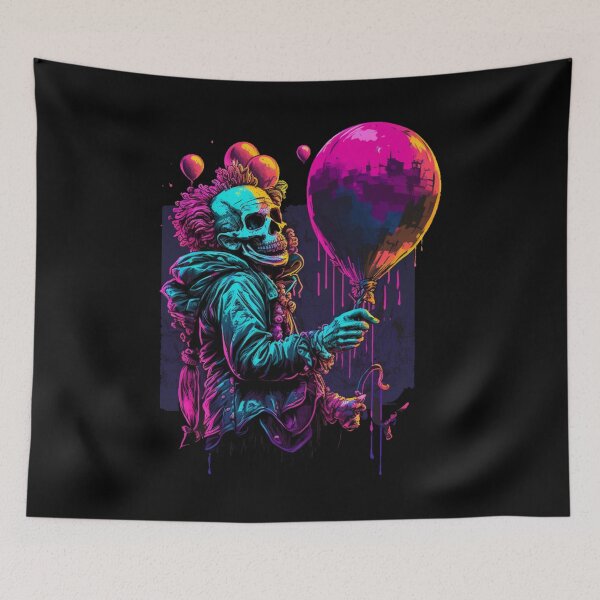 Item preview, Retro Skeleton Clown Circus Balloon designed and sold by RRebellion.