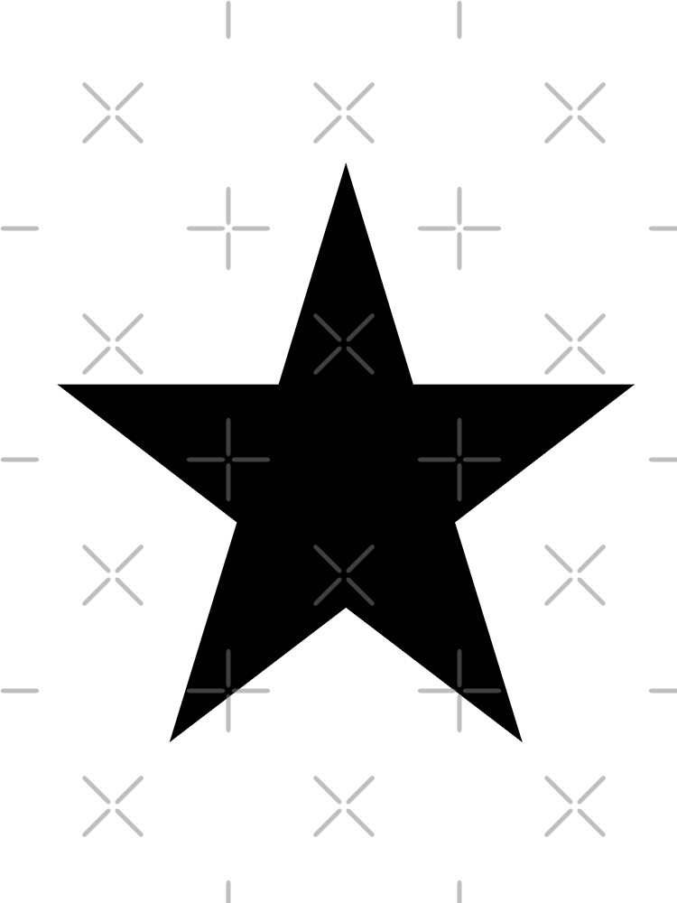 Single BLACK STAR on a WHITE Background | Kids T-Shirt