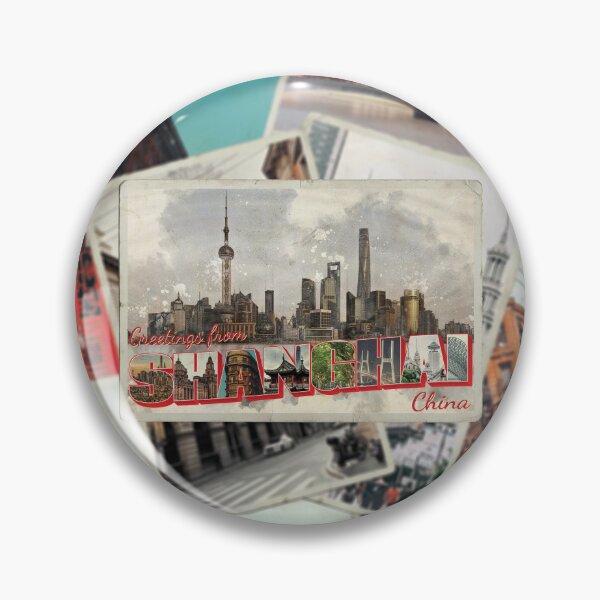 Artikelvorschau, Grüße aus Shanghai in China Retro-Souvenir im Vintage-Stil entworfen und verkauft von DeveloperProp0.