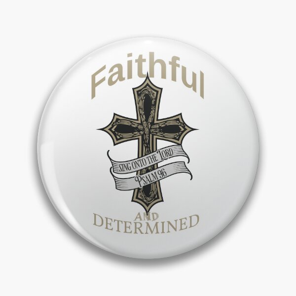 Item preview, Faithful and Determined Psalm 96 patterned Cross design in gold and black designed and sold by tranquilbeach.