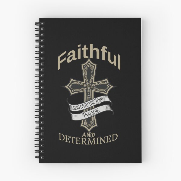 Item preview, Faithful and Determined Psalm 96 patterned Cross design in gold and black designed and sold by tranquilbeach.
