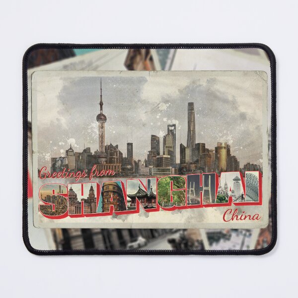 Item preview, Greetings from Shanghai in China Vintage style retro souvenir designed and sold by DeveloperProp0.