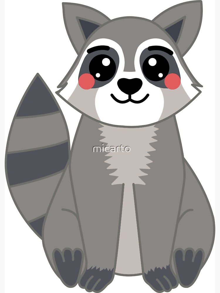 Chibi Raccoon Stickers and Magnets 