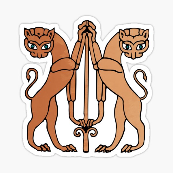 Lions mycéniens rouges Sticker