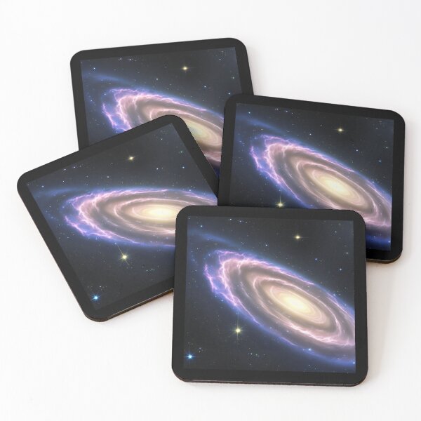 Item preview, Cosmic Ballet: A Circular Galaxy with Purple Spirals and a Bright Yellow Centre designed and sold by ShardSpace.