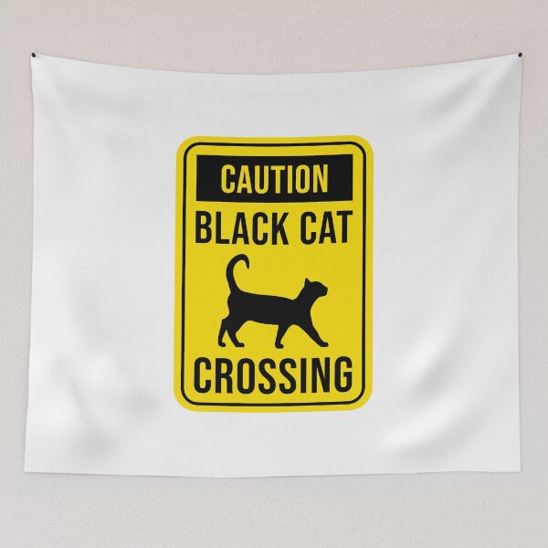 Item preview, Black Cat Crossing Road Sign T-Shirt for Black Cat Lovers, Womens Cat Shirt, Caution Traffic Sign Shirt for Cat Mom/Dad, Black Kitty Tabby designed and sold by CanOpnrsNation.