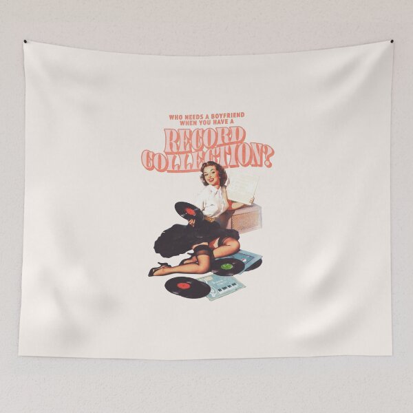 Item preview, Who Needs a Boyfriend When You Have a Record Collection? (Pink Text) designed and sold by Dani Moffet.