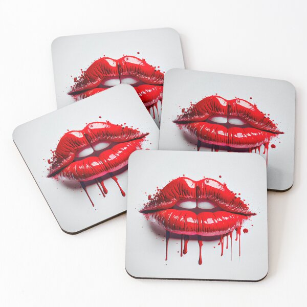 Item preview, Red Lips on white background  designed and sold by FireFXStudio.
