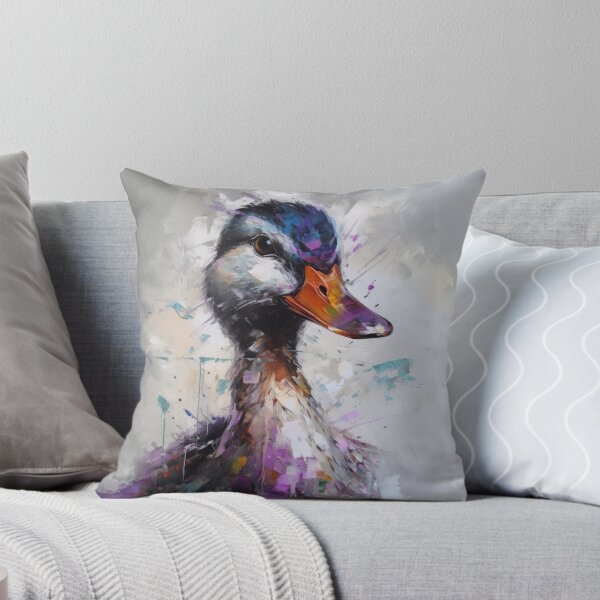 Item preview, Farm Animal Impasto Duck, Printed Artwork in Palette Knife Style, Perfect Livingroom Wall Art, Abstract Animal Painting designed and sold by VinceVanSloth.