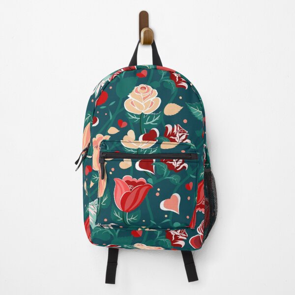 Item preview, Cute Mix Colours Rose Flowers with Green Leaves Deep Blue Pattern designed and sold by Moyanana.