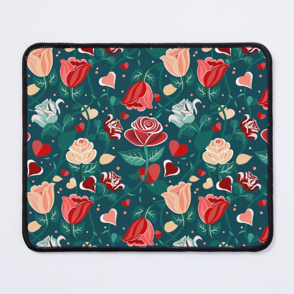 Item preview, Cute Mix Colours Rose Flowers with Green Leaves Deep Blue Pattern designed and sold by Moyanana.