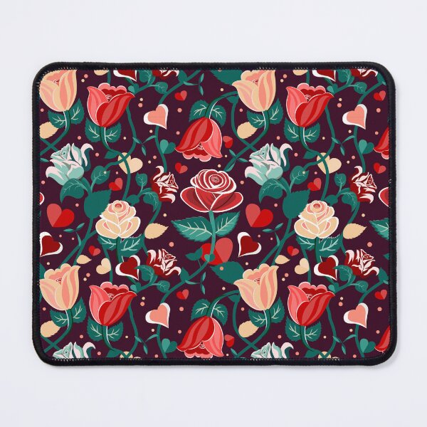 Item preview, Cute Mix Colours Rose Flowers with Green Leaves Deep Red Pattern designed and sold by Moyanana.